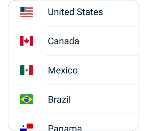 Songshu connect step 2, choose VPN server location